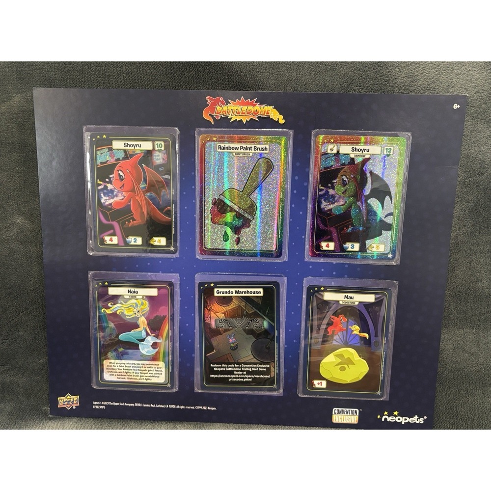 2023 CONVENTION EXCLUSIVE UPPER DECK NEOPETS TCG 6 CARD SET BATTLEDOME GENCON